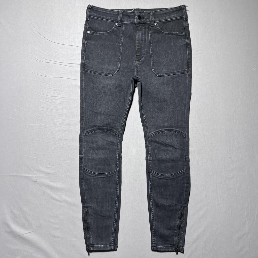 Pierce and the Letterpress Jeans High-Rise Legging Womens‎ 29 Black Ankle Zip
